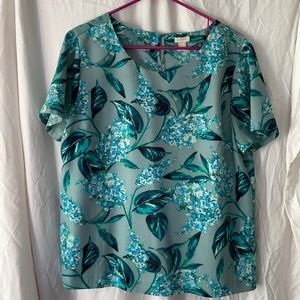 JCrew blue hydrangea blouse